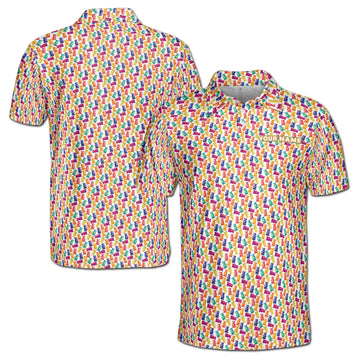 Funny Gummy Colorful Bear Gift Golf Men's Polo Shirt S-5XL