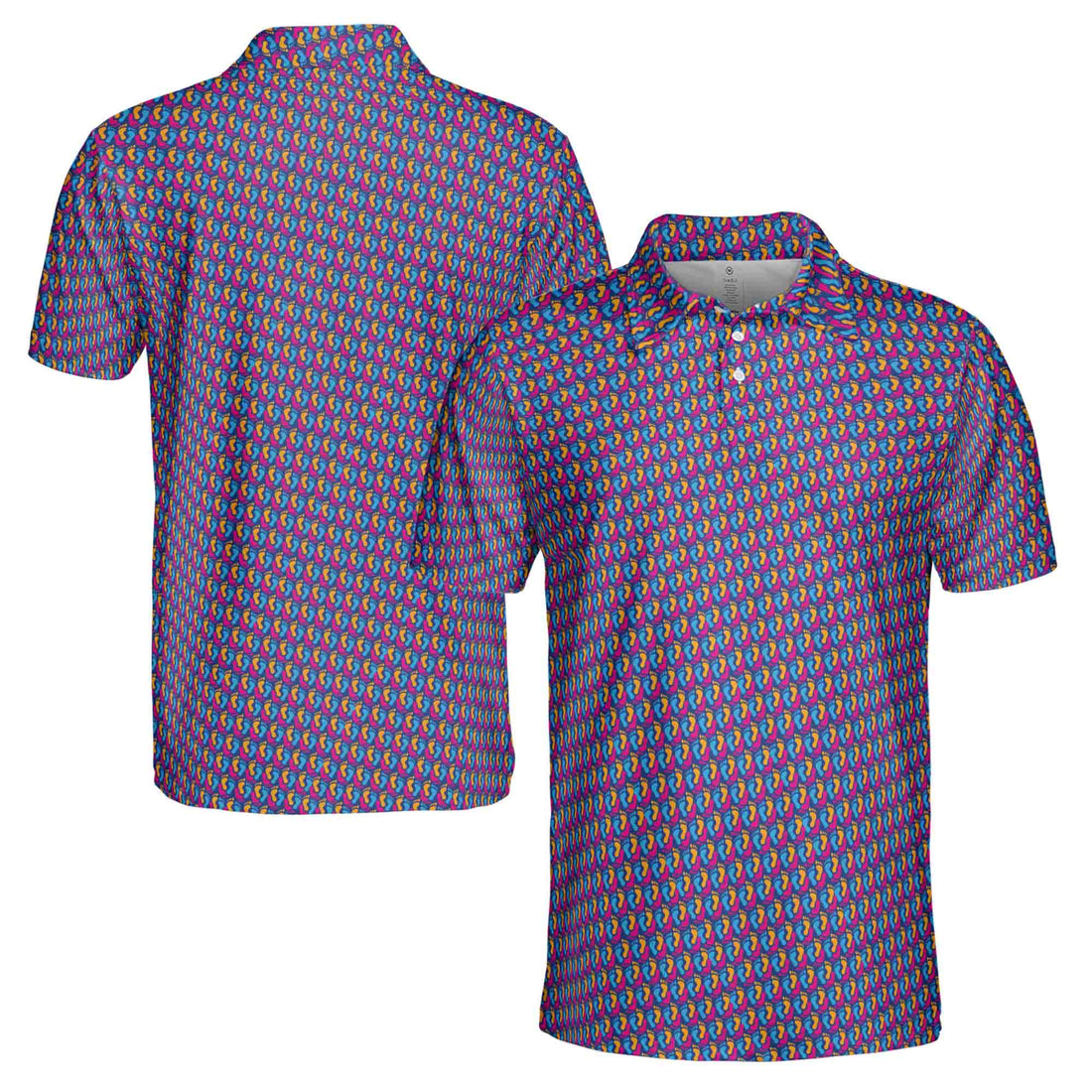 Funny Colorful Footprints Gift Golf Men's Polo Shirt S-5XL