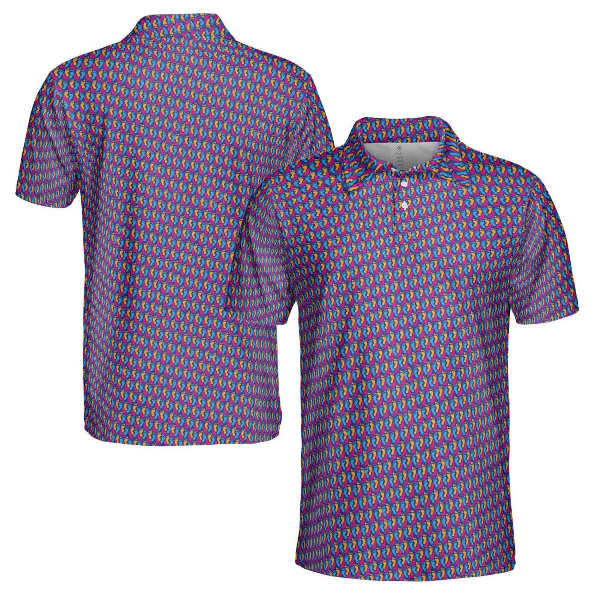 Funny Colorful Footprints Gift Golf Men's Polo Shirt S-5XL
