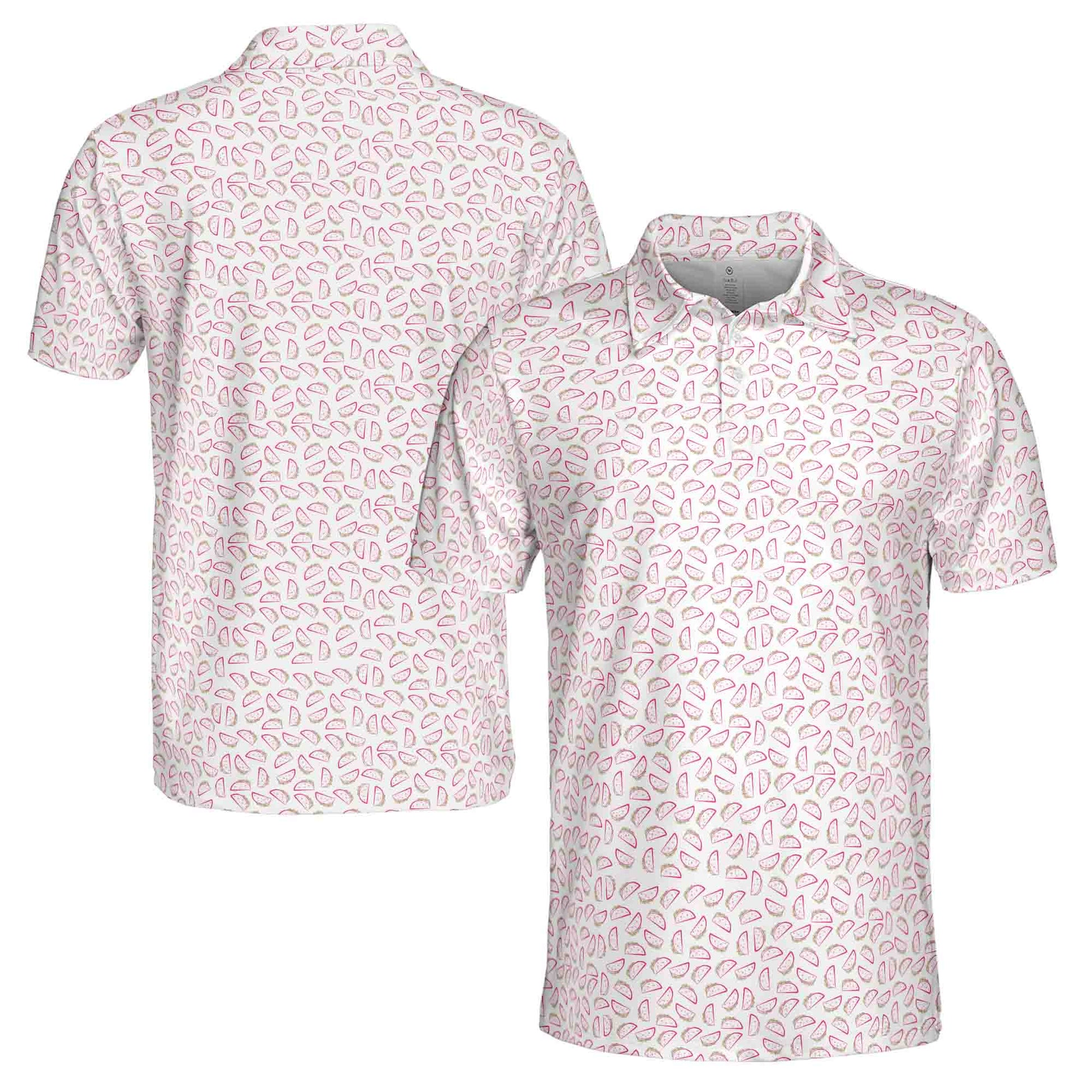 Funny Pink Taco Food Lover Golf Men's Polo Shirt S-5XL