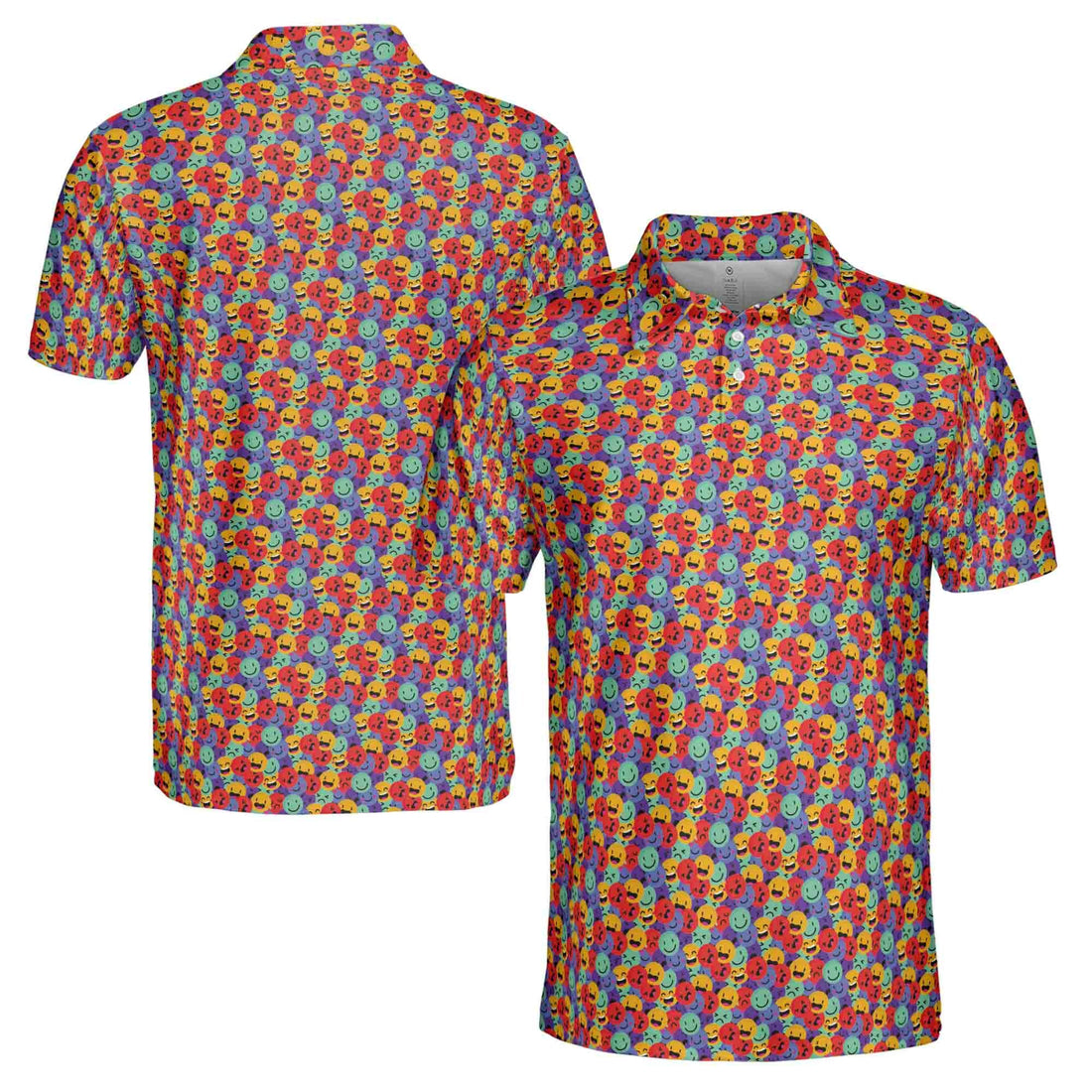 Funny Colorful Smiley Golf Shirt Men's Polo Shirt S-5XL