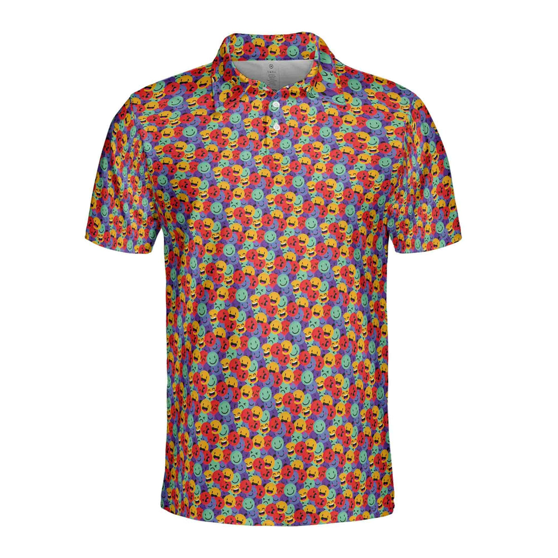 Funny Colorful Smiley Golf Shirt Men's Polo Shirt S-5XL