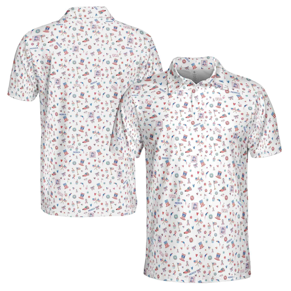 Funny American Independence Day 4 Of July Merica Golf Men's Polo Shirt S-5XL