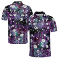 Funny Skull Bone Bowling Trumpet Tropical Jungle Leaves Men's Polo Shirt S-5XL