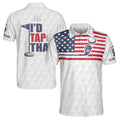 Custom Name Golf American Flag Men's Polo Shirt S-5XL