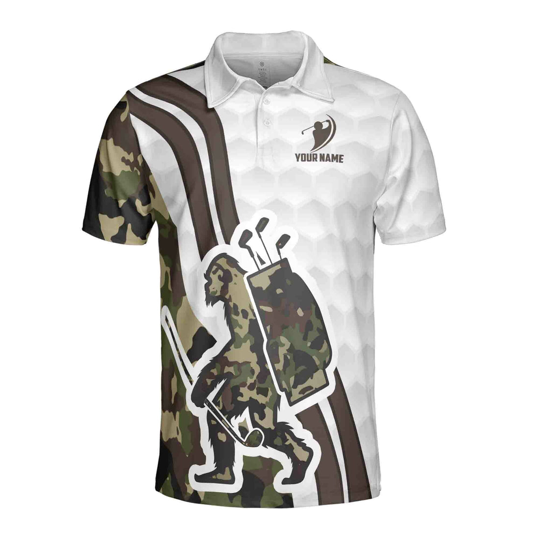 Funny Sasquatch Golf Big Foot Talk Birdie To Me Men's Polo Shirt S-5XL