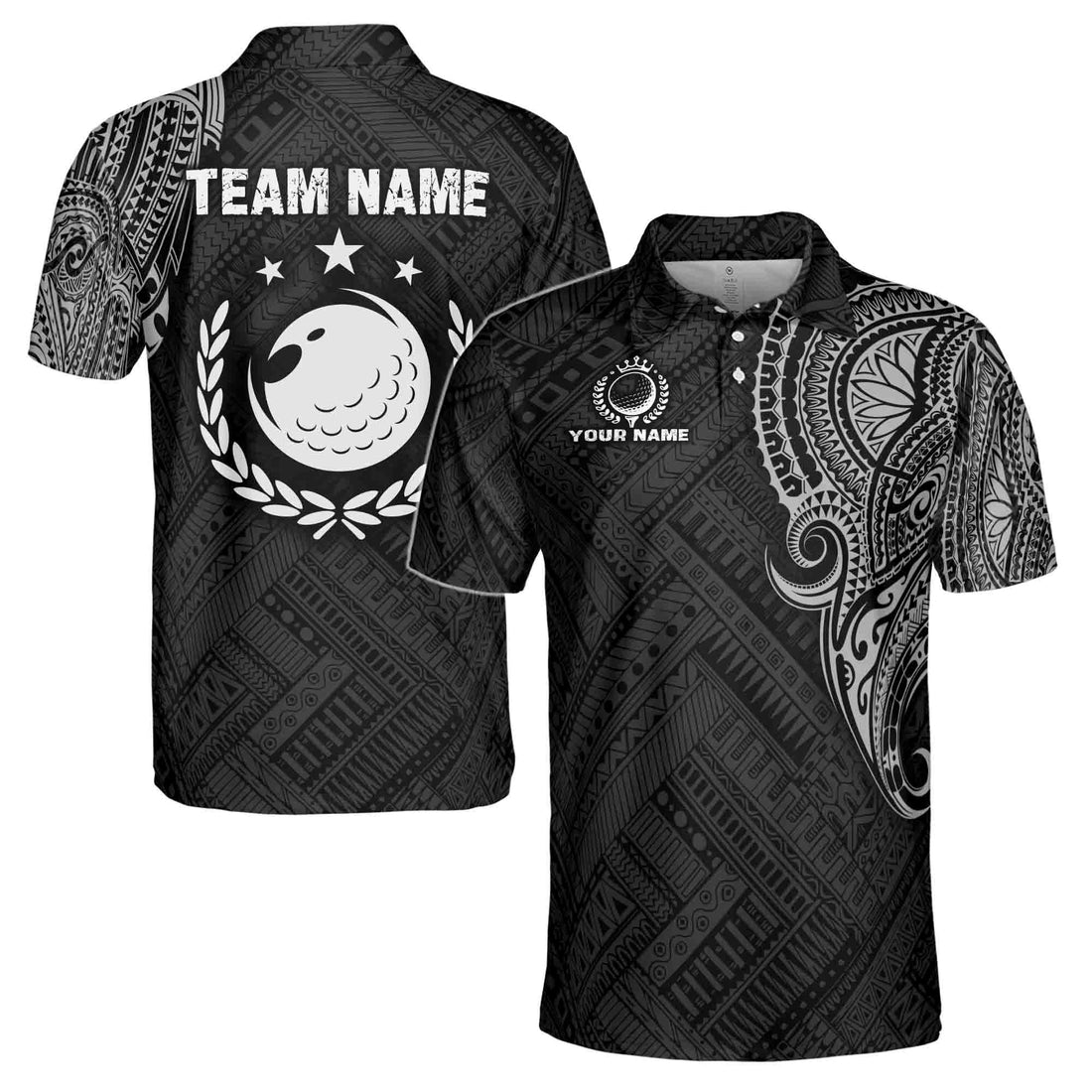 Custom Name Team Name Tribal Pattern Golf Men's Polo Shirt S-5XL