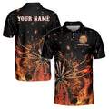Custom Name Darts Flame Men's Polo Shirt S-5XL