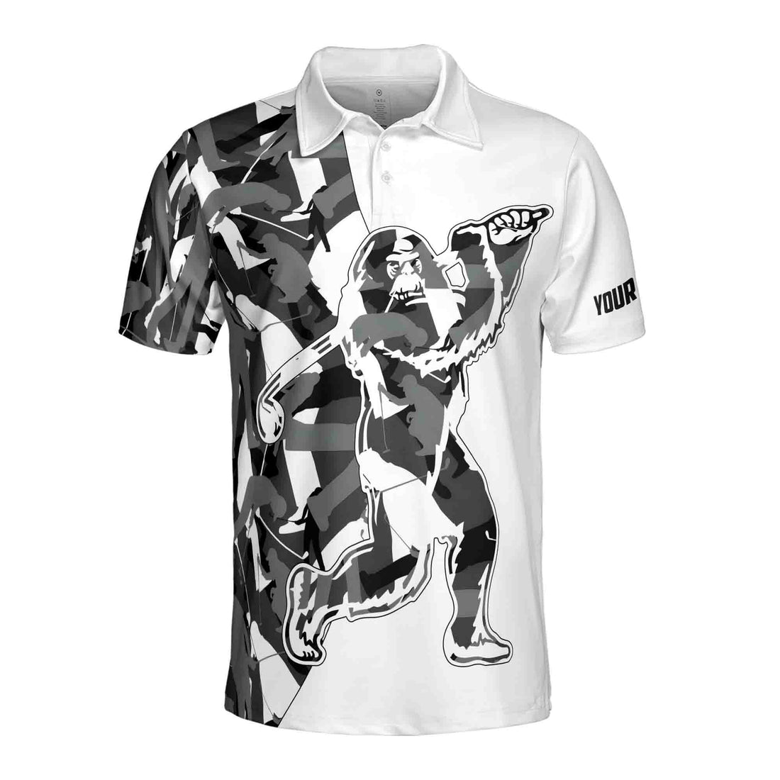 Custom Black Bigfoot Golf Shirt Men's Polo Shirt S-5XL