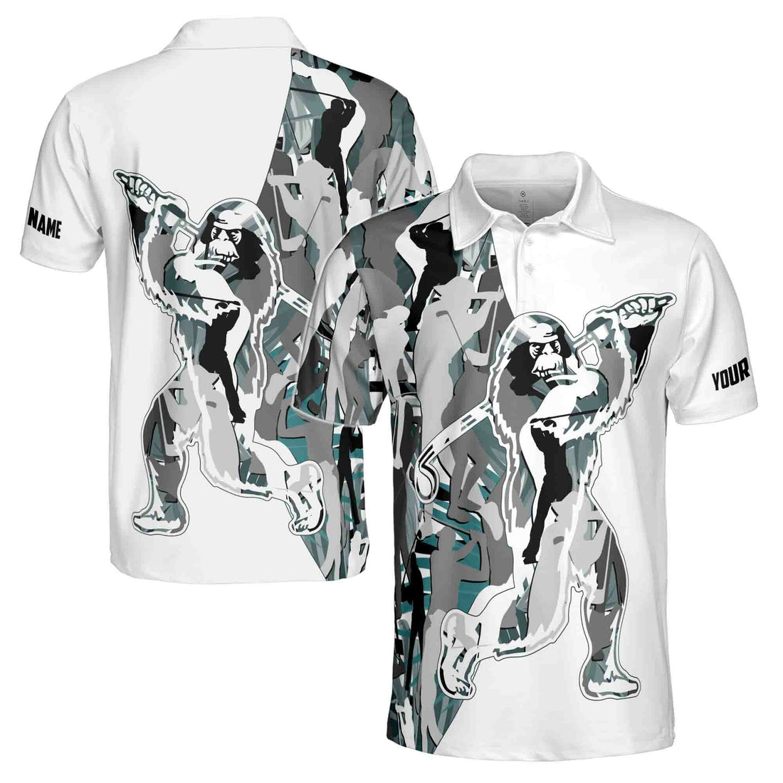 Custom Grey Bigfoot Golf Shirt Men's Polo Shirt S-5XL