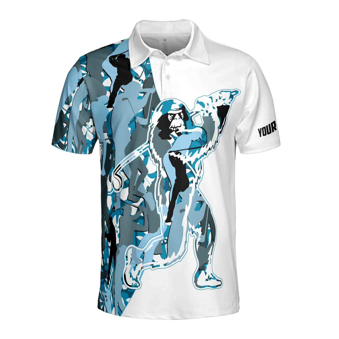 Custom Blue Bigfoot Golf Shirt Men's Polo Shirt S-5XL