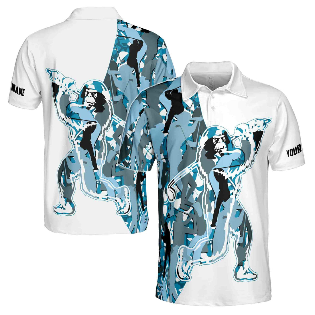 Custom Blue Bigfoot Golf Shirt Men's Polo Shirt S-5XL