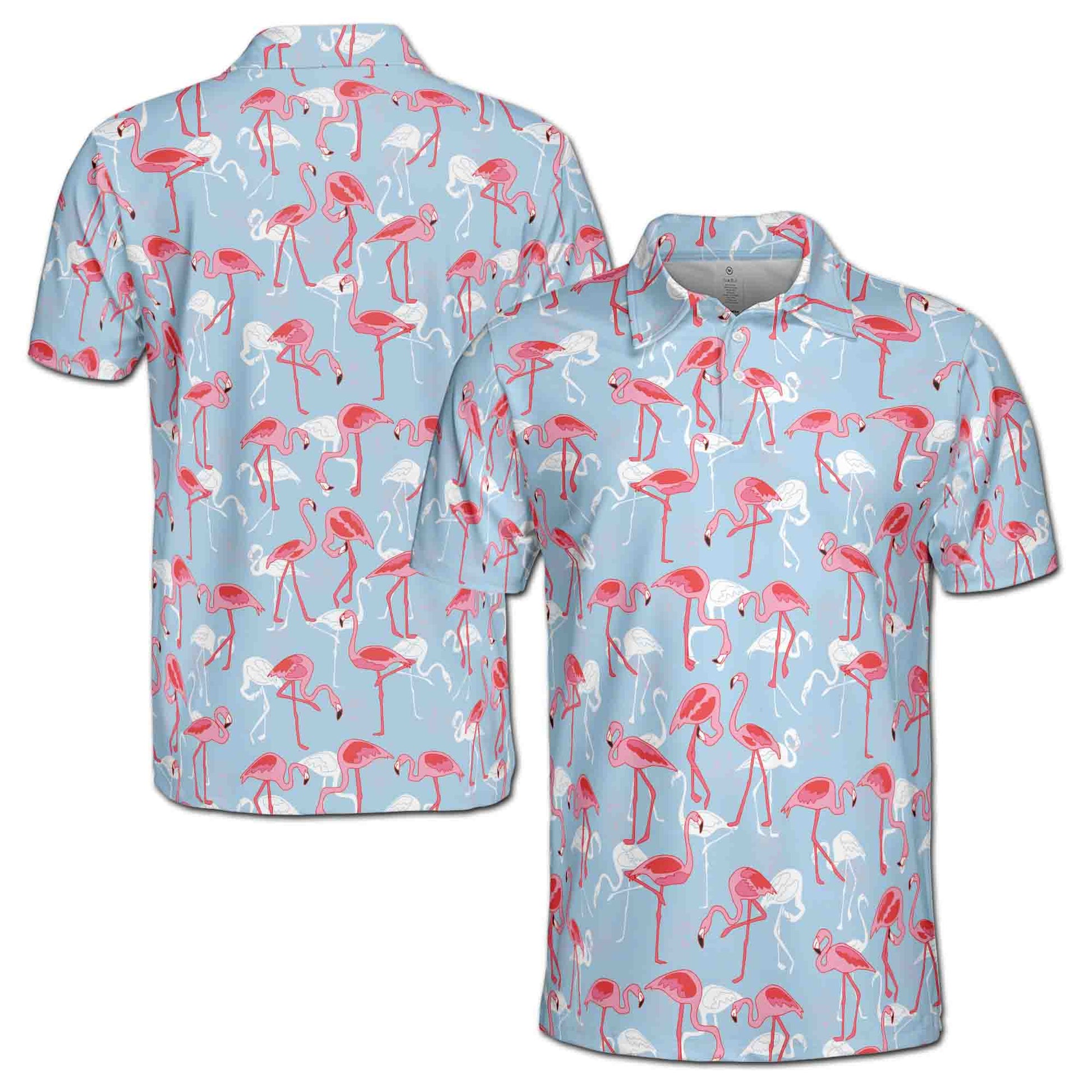 Funny Colorful Flamingo Golf Men's Polo Shirt S-5XL
