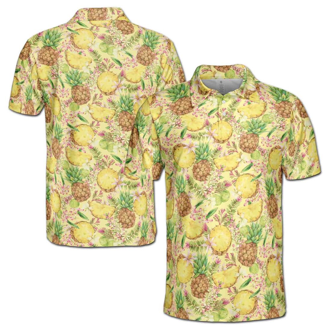 Funny Fresh Pineapple Tropical Fruits Floral Golf Men's Polo Shirt S-5XL