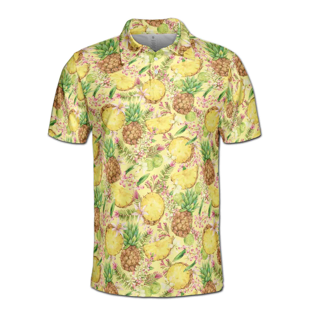 Funny Fresh Pineapple Tropical Fruits Floral Golf Men's Polo Shirt S-5XL