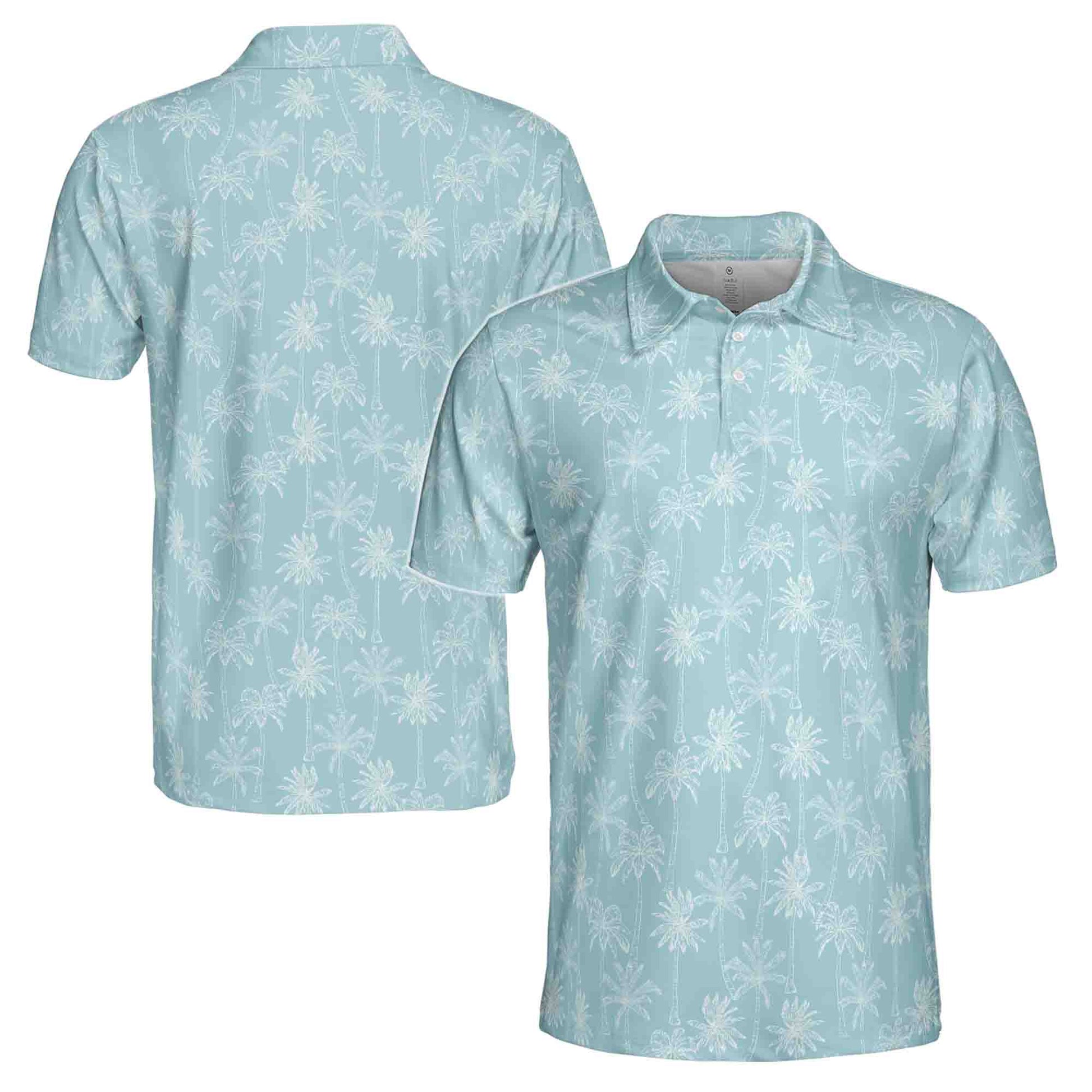Funny Summer Coconut Palm Pattern Golf Men's Polo Shirt S-5XL