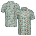 Funny Blue Tiny Ice Cream Golf Doodle Men's Polo Shirt S-5XL