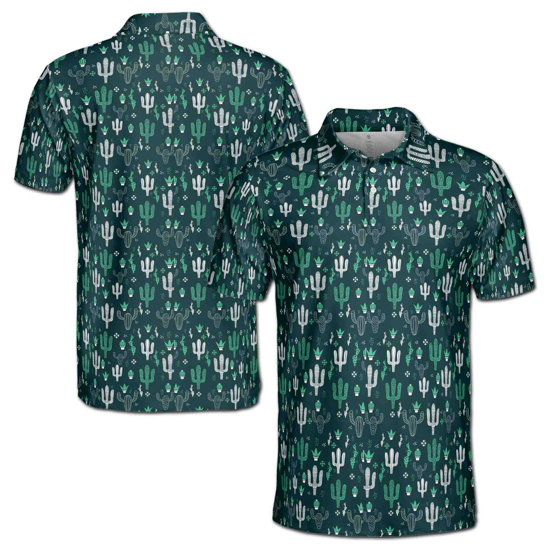 Funny Cute Tiny Cactus Doodle Golf Men's Polo Shirt S-5XL