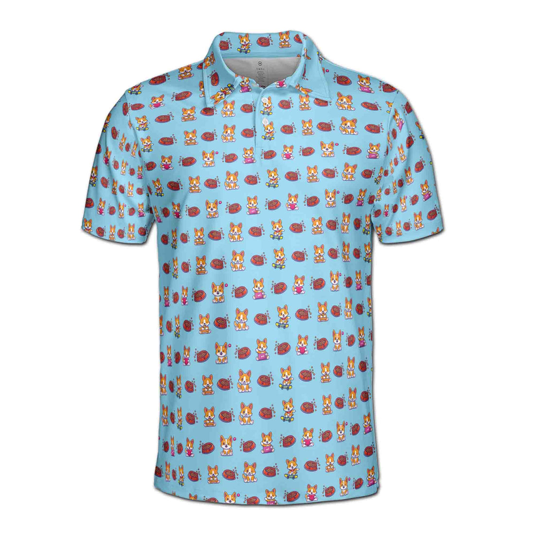 Funny Tiny Pet Cute Dog Food Doodle Golf Men's Polo Shirt S-5XL