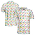 Funny Colorful Smiley Face Doodle Golf Men's Polo Shirt S-5XL