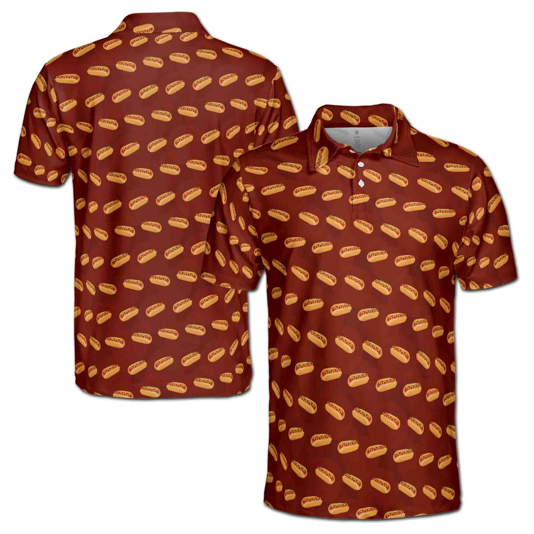 Funny Hotdog Doodle Food Lover Pattern Golf Men's Polo Shirt S-5XL