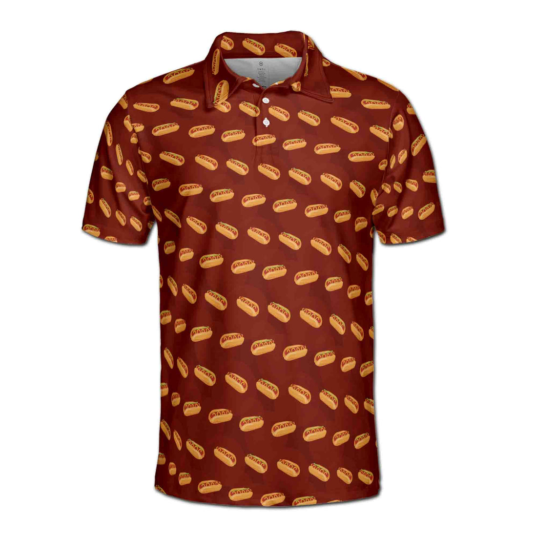 Funny Hotdog Doodle Food Lover Pattern Golf Men's Polo Shirt S-5XL