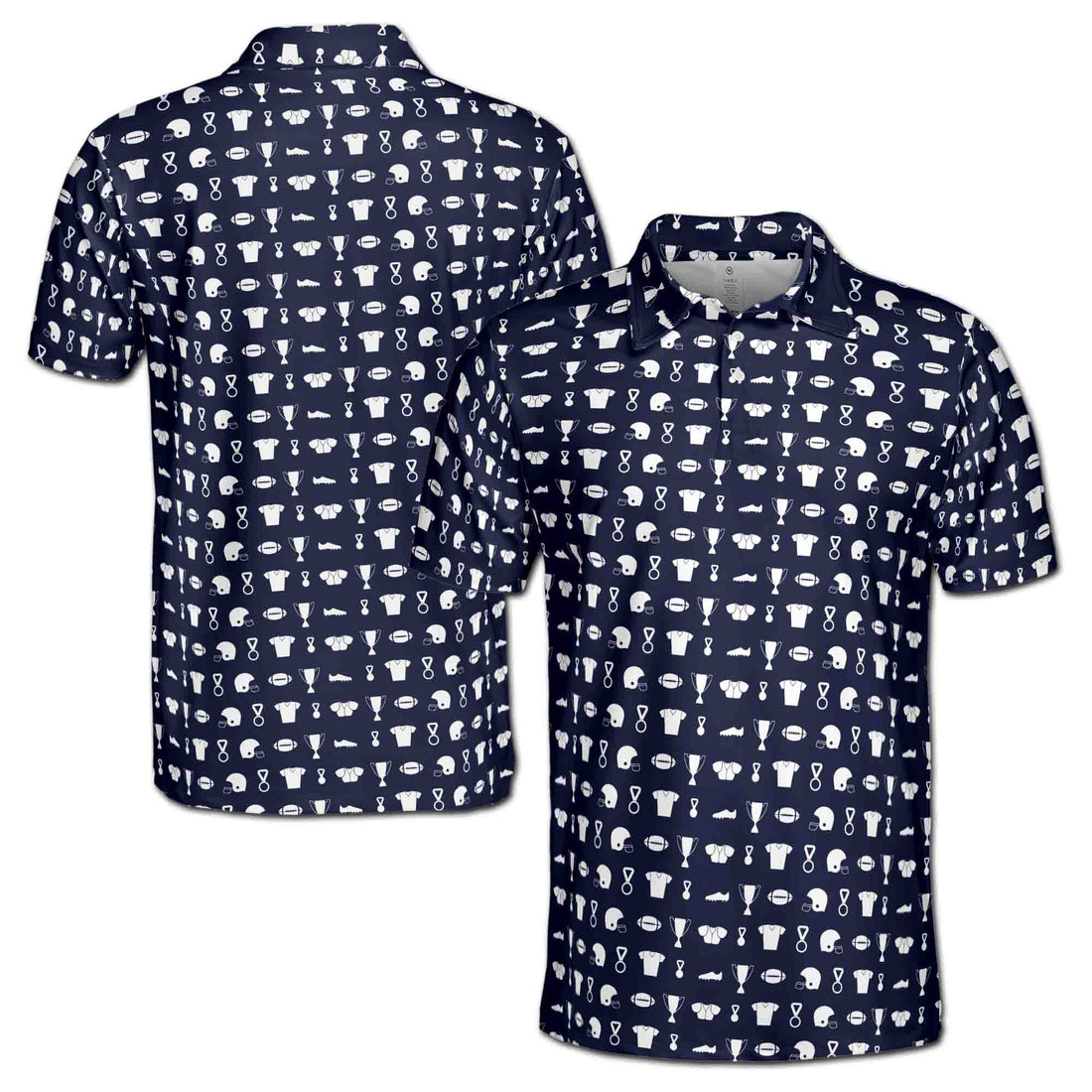 Funny American Football Stuff Doodle Pattern Men's Polo Shirt S-5XL