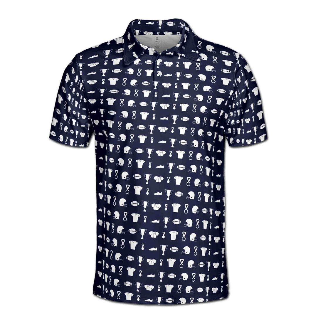 Funny American Football Stuff Doodle Pattern Men's Polo Shirt S-5XL