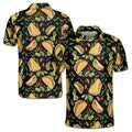 Funny Colorful Tacos Tequila Avocado Doodle Golf Men's Polo Shirt S-5XL