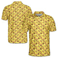 Funny Yellow Pizza Burger Donut Hotdog Doodle Foods Lover Golf Men's Polo Shirt S-5XL