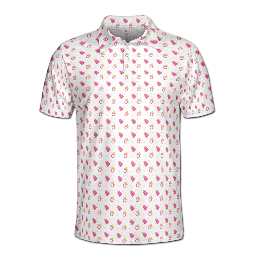 Funny Pink Baby Pacifiers and Bottles Baby Reveal Golf Men's Polo Shirt S-5XL