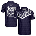 Custom Name Your Hole Is My Goal America Flag Pattern Golfer Men's Polo Shirt S-5XL