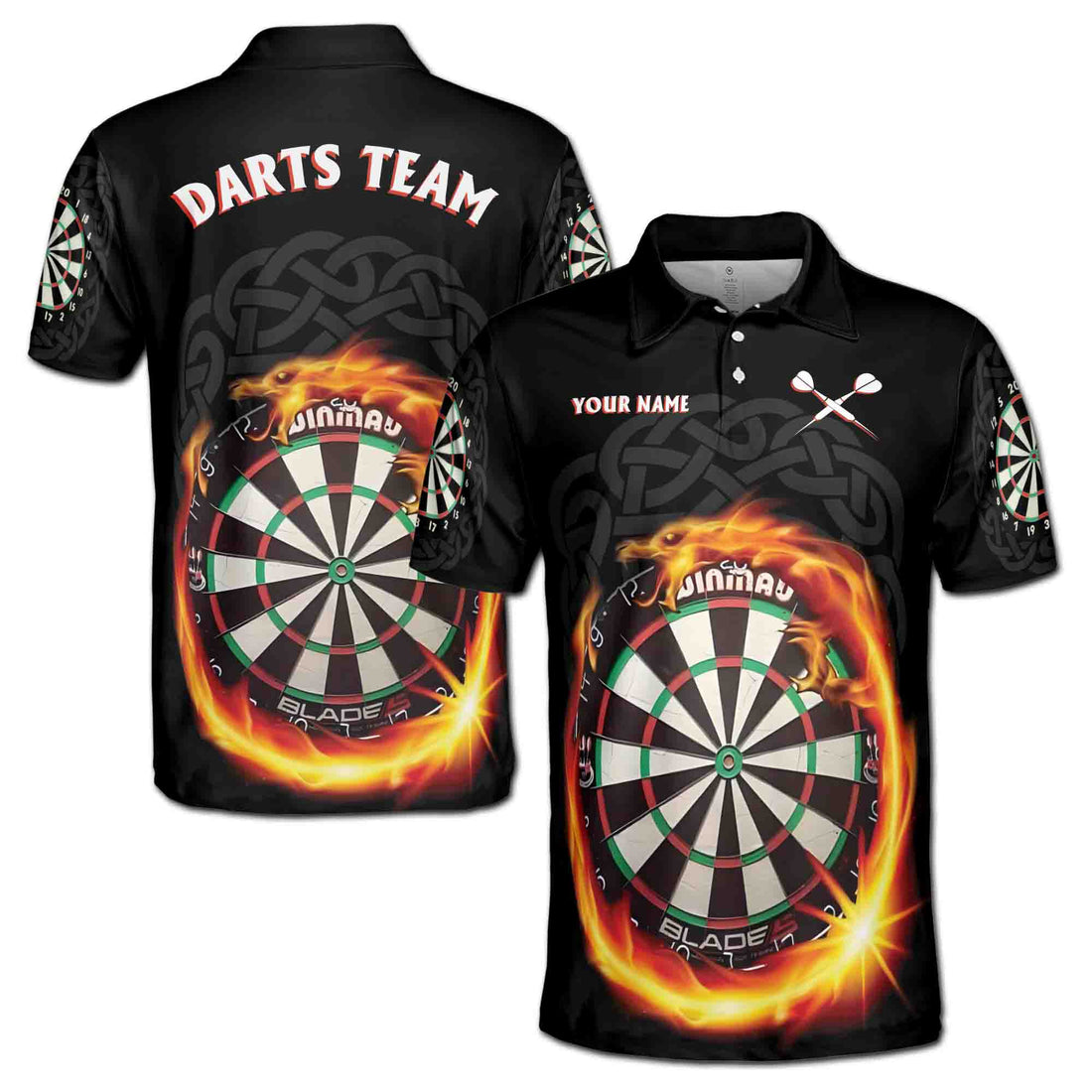 Custom Name My Passion Is Darts Darts Men's Polo Shirt