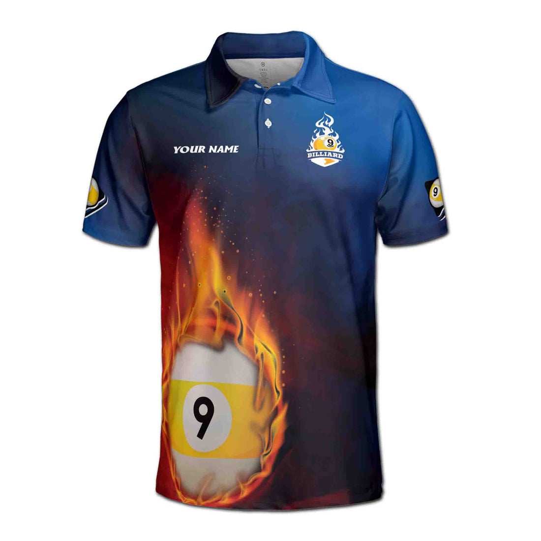 Personalized Play On Flame Billiard 9 Balls Men's Polo Shirt S-5XL