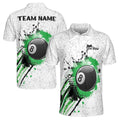 Custom Name Team Name Water Color 8 Balls Billiard Men's Polo Shirt S-5XL