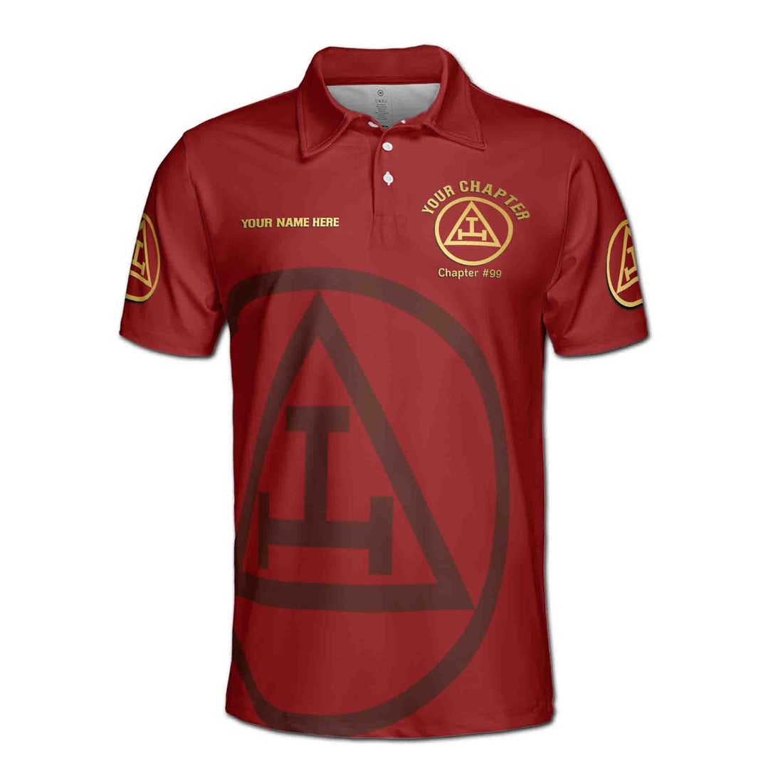 Custom Name Royal Arch Masonry York Rite Freemasonry Masonic Men's Polo Shirt