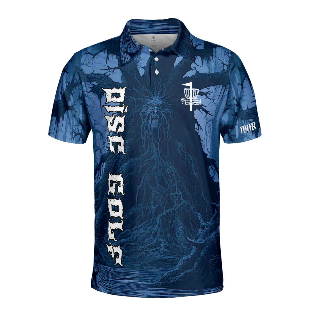 Funny Custom Name Discs Golf Blue Graphic Art Men's Polo Shirt S-5XL