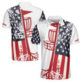 Funny Custom Name American Flag Discs Golf Blue Patriotic Men's Polo Shirt S-5XL
