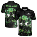 Customized Name Team Name Billiard 9 Balls Green Skull Pool Lover Men's Polo Shirt S-5XL
