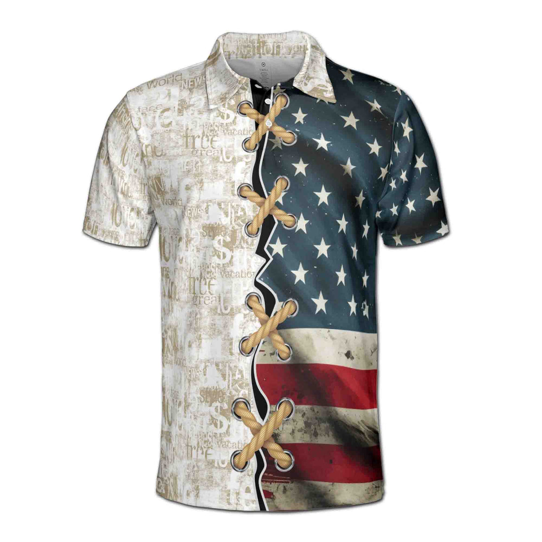 4th of July America Patriotic American Flag Men's Polo Shirt S-5XL