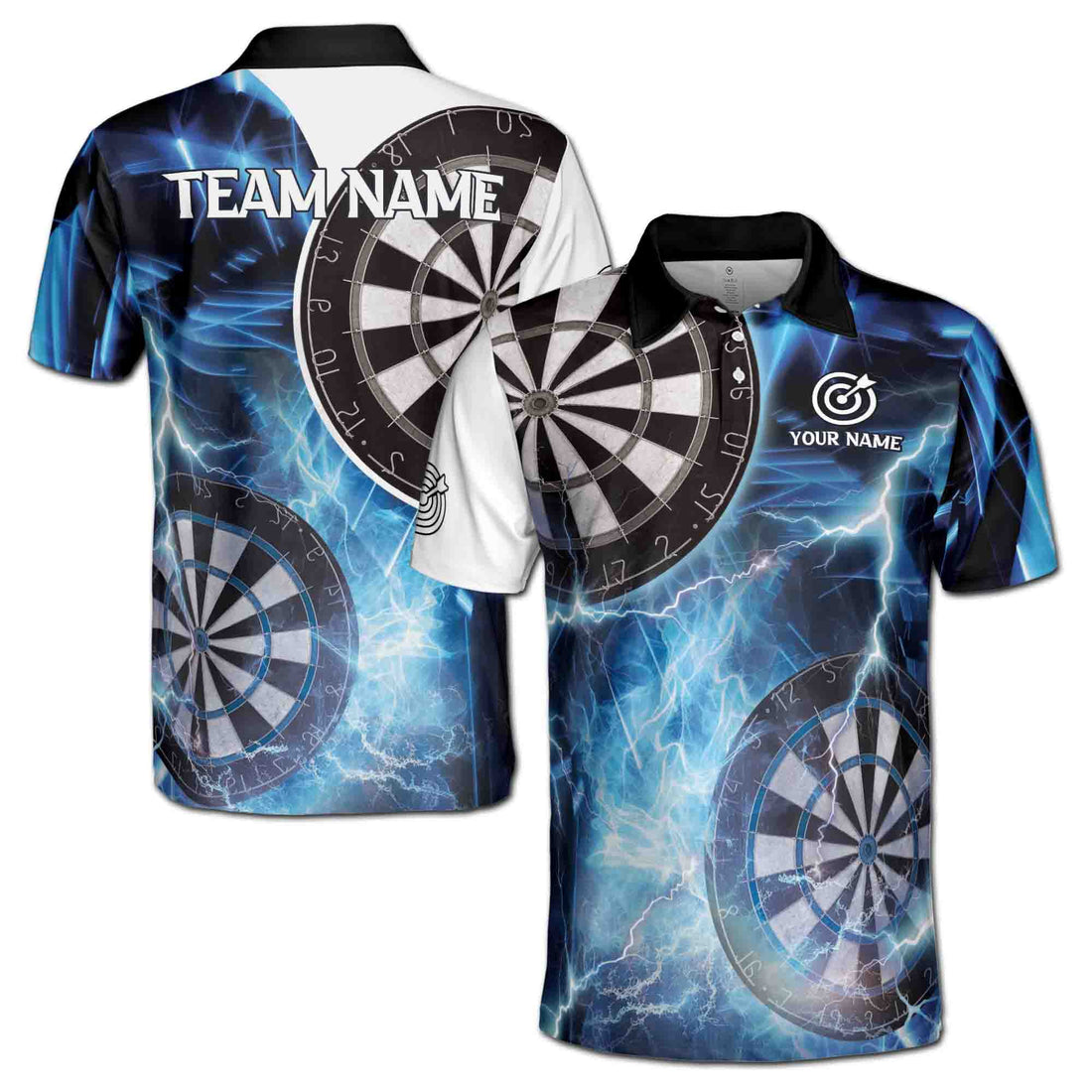 Personalized Darts Rebirth Phonix Lightning Blue Men's Polo Shirt S-5XL