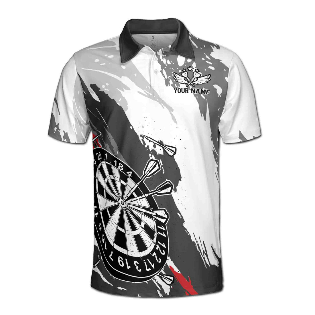 Personalized Darts Custom Darts Black and White Men's 3D Polo Shirt