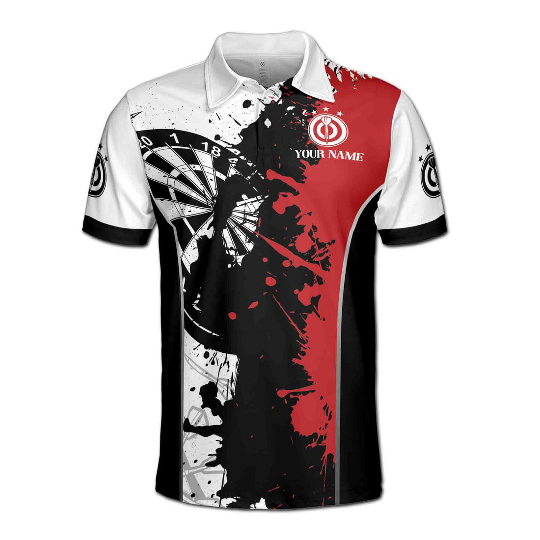 Personalized Red Black Spatter Dart Score Dart Men's Polo Shirt S-5XL