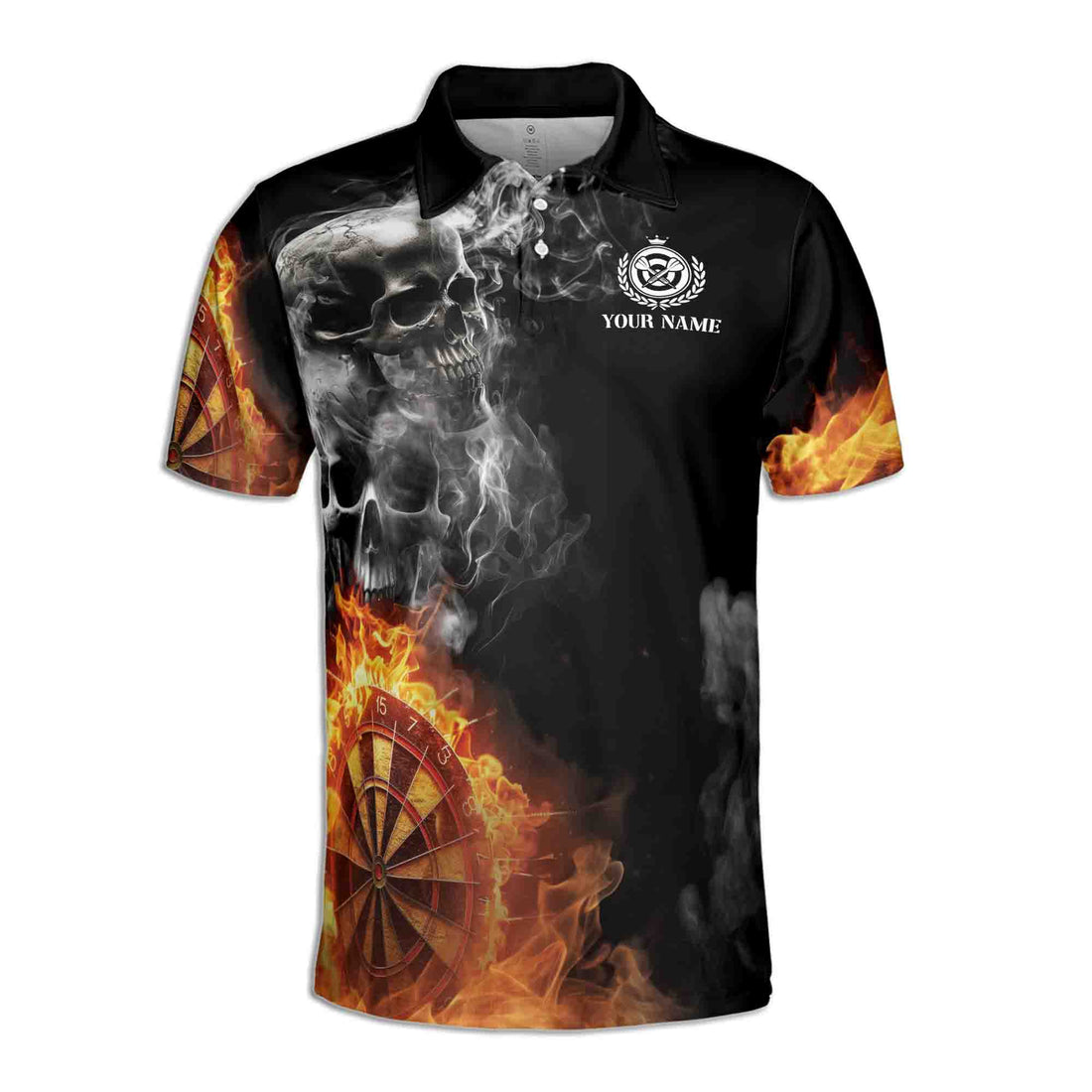 Custom Name Hello Darkness My Old Friend Skull Dart Men's Polo Shirt S-5XL