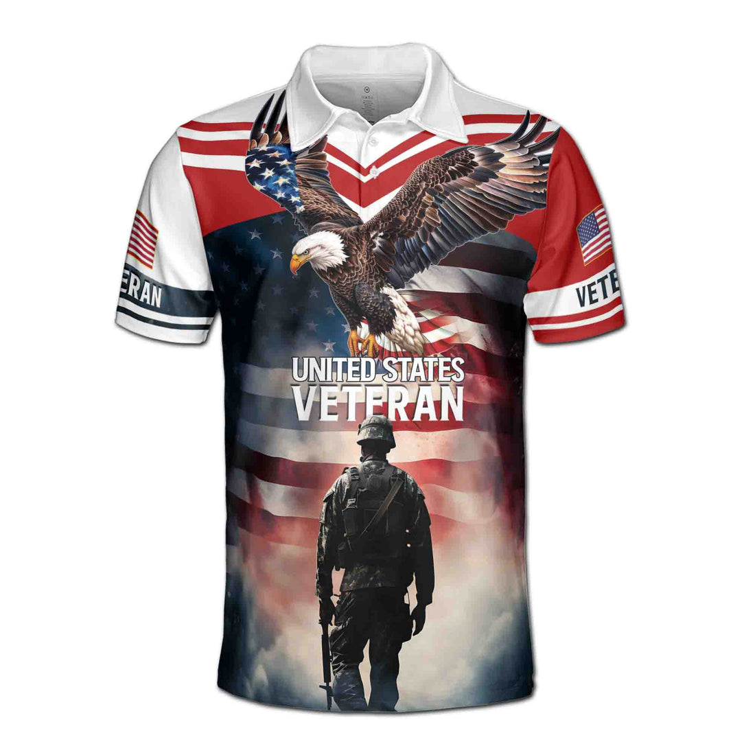 USA Veteran Patriotic America Eagle Men's Polo Shirt S-5XL