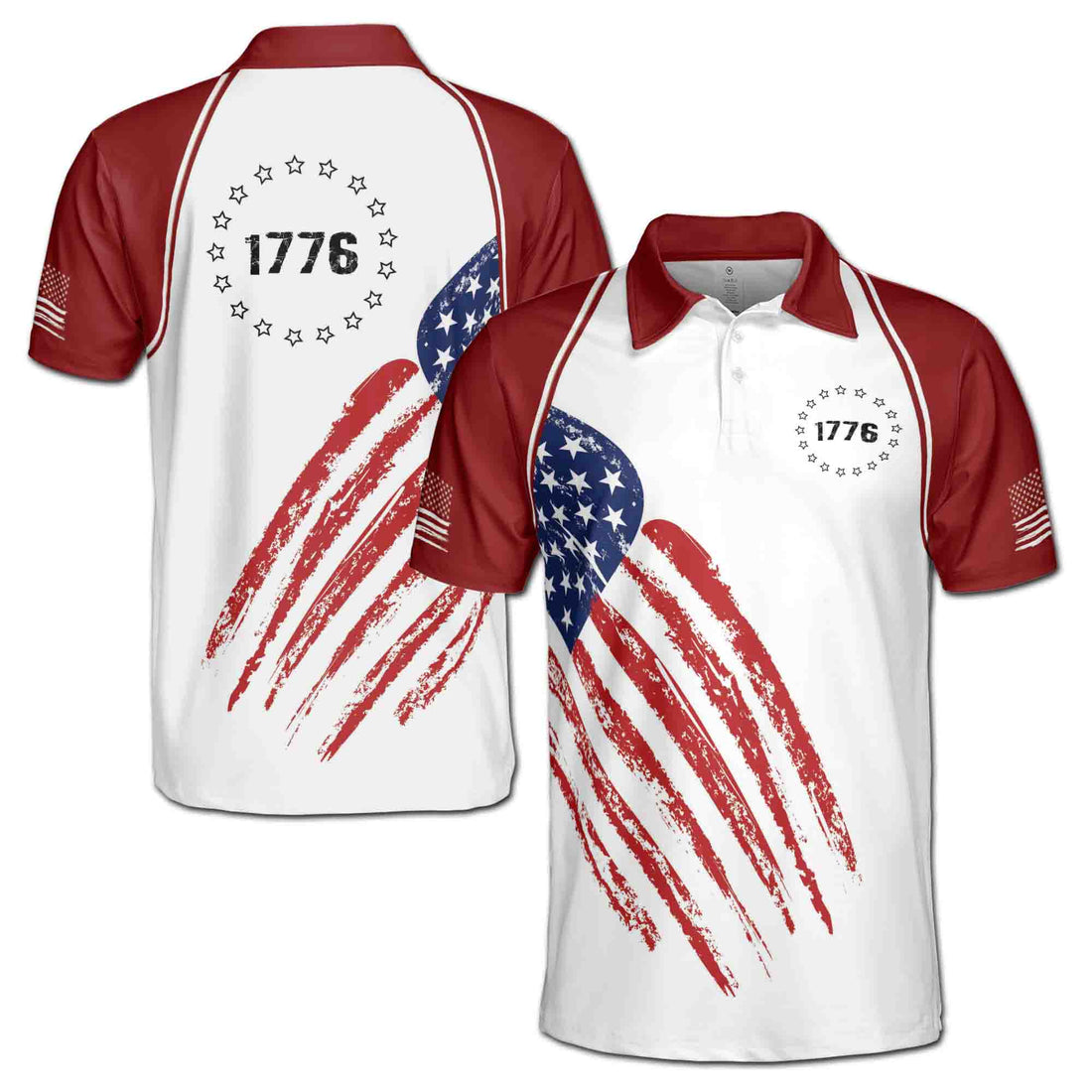 America Lover Independence USA 1776 National Pride Men's Polo Shirt
