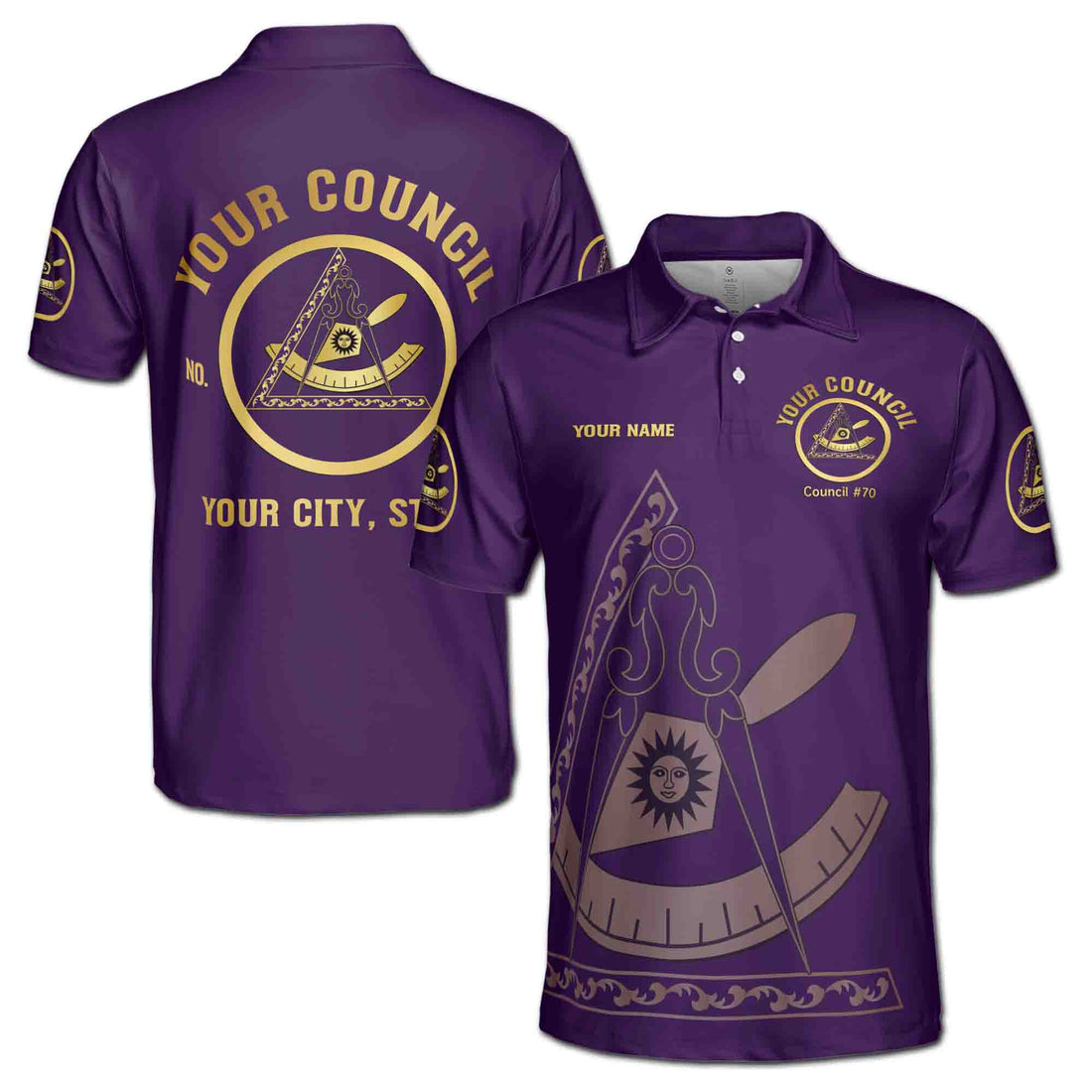 Customize Name Council Royal and Select Masters Past Leadership Men's Polo Shirt S-5XL
