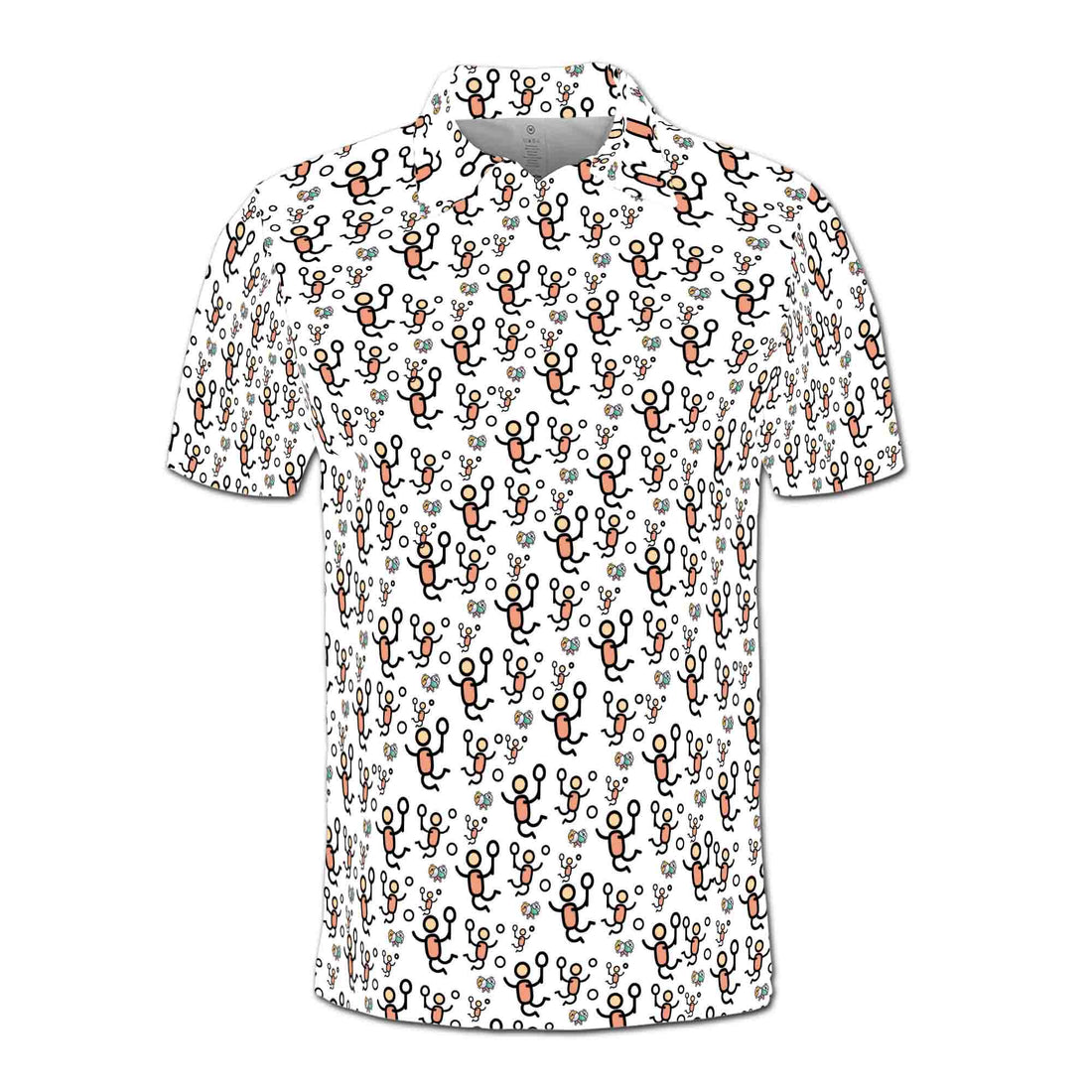 Funny Ping Pong Player Animation Men's Polo Shirt S-5XL