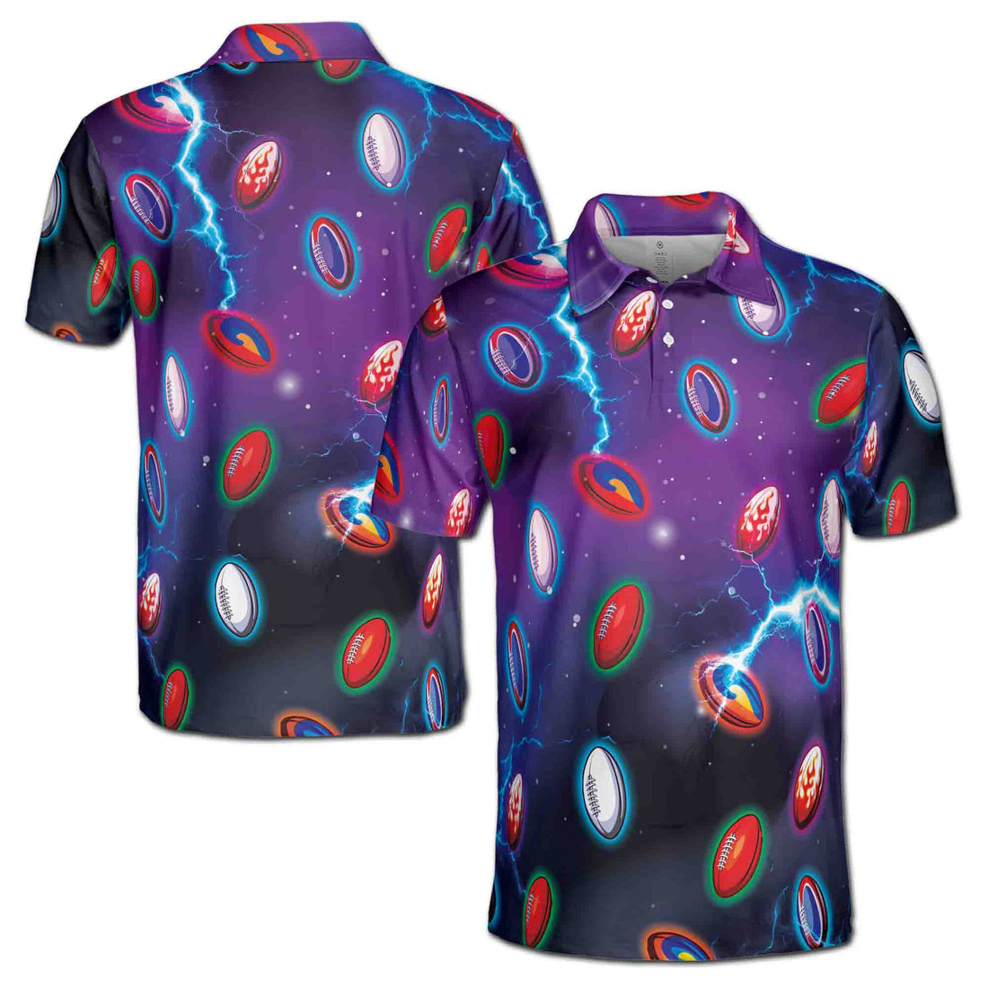 Funny American Football Pattern Men's Polo Shirt S-XL