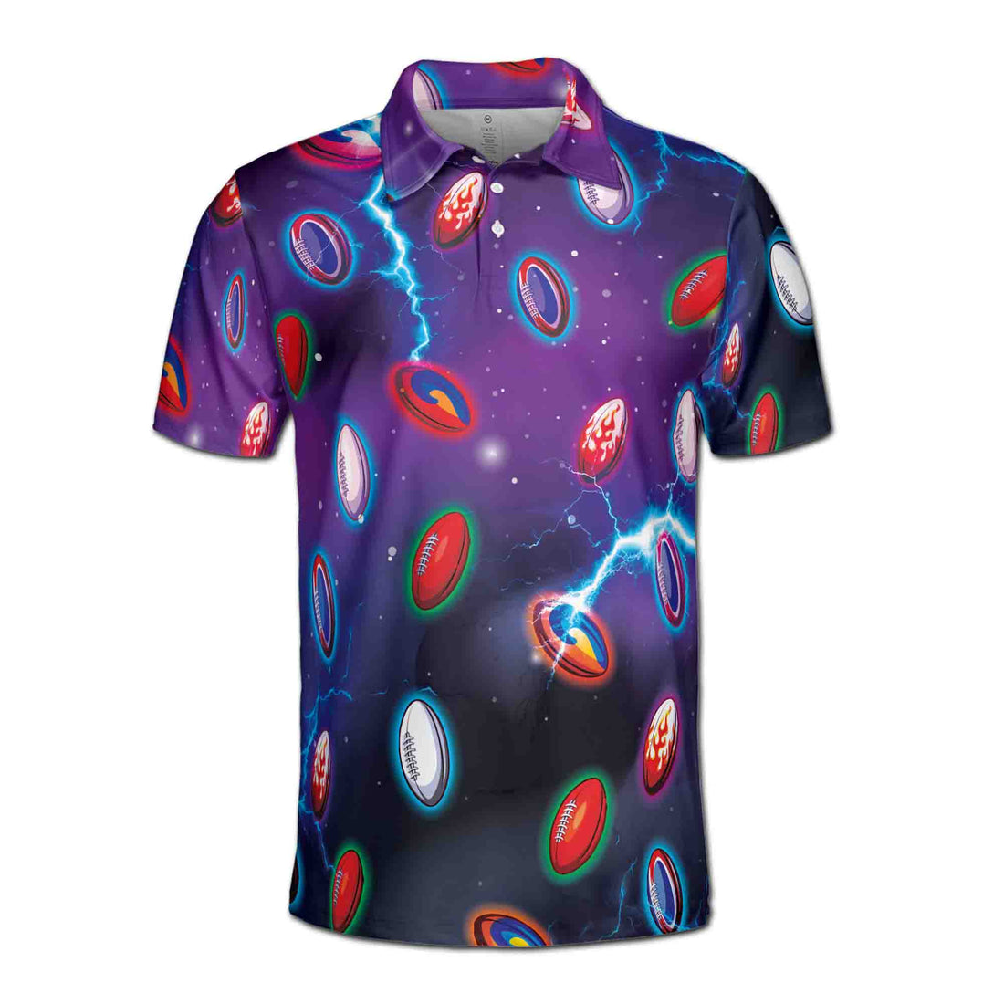 Funny American Football Pattern Men's Polo Shirt S-XL